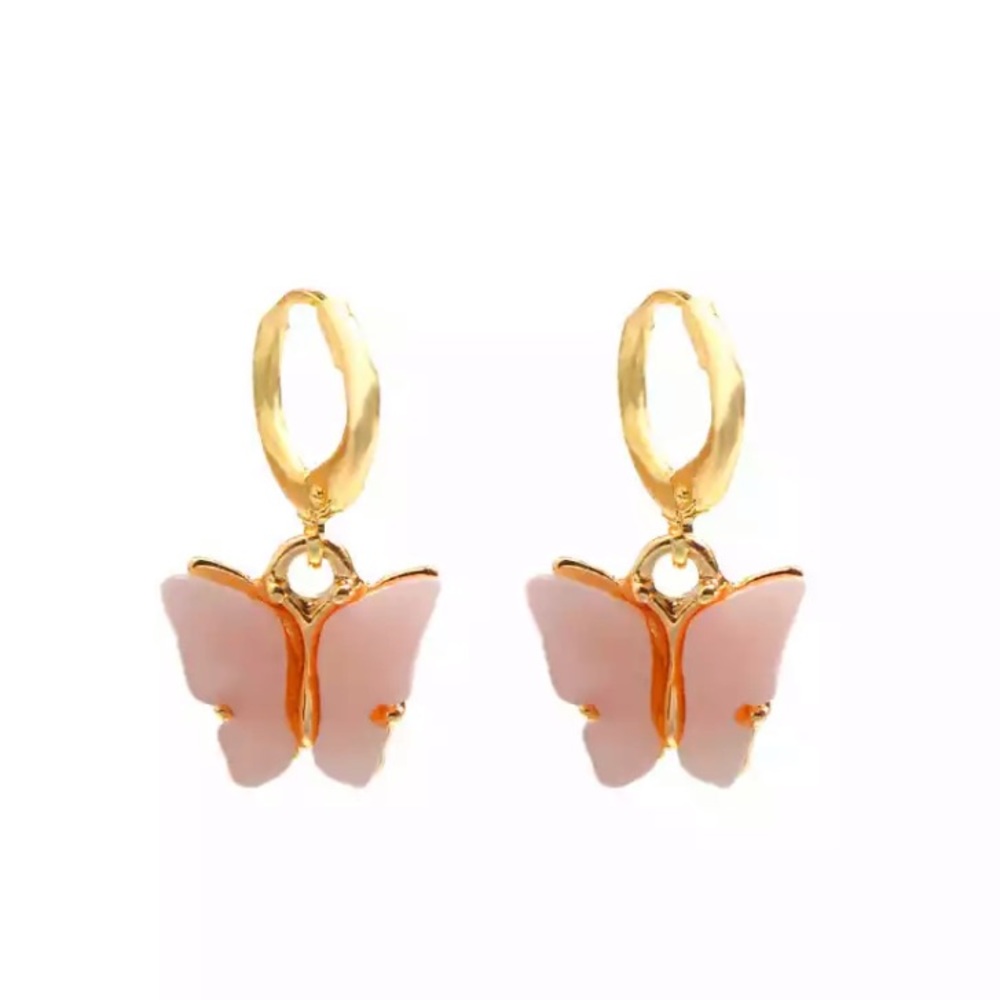 🦋 Gold mini hoops with dangling butterflies 🦋